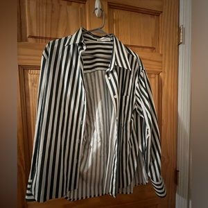 The Frankie Shop Green Striped Button Down